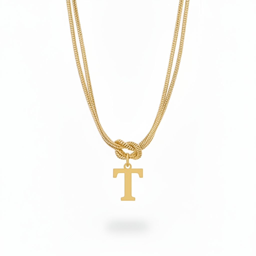 Initialen Ketting "Alfabet Knoop"