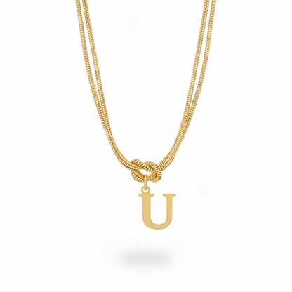 Initialen Ketting "Alfabet Knoop"