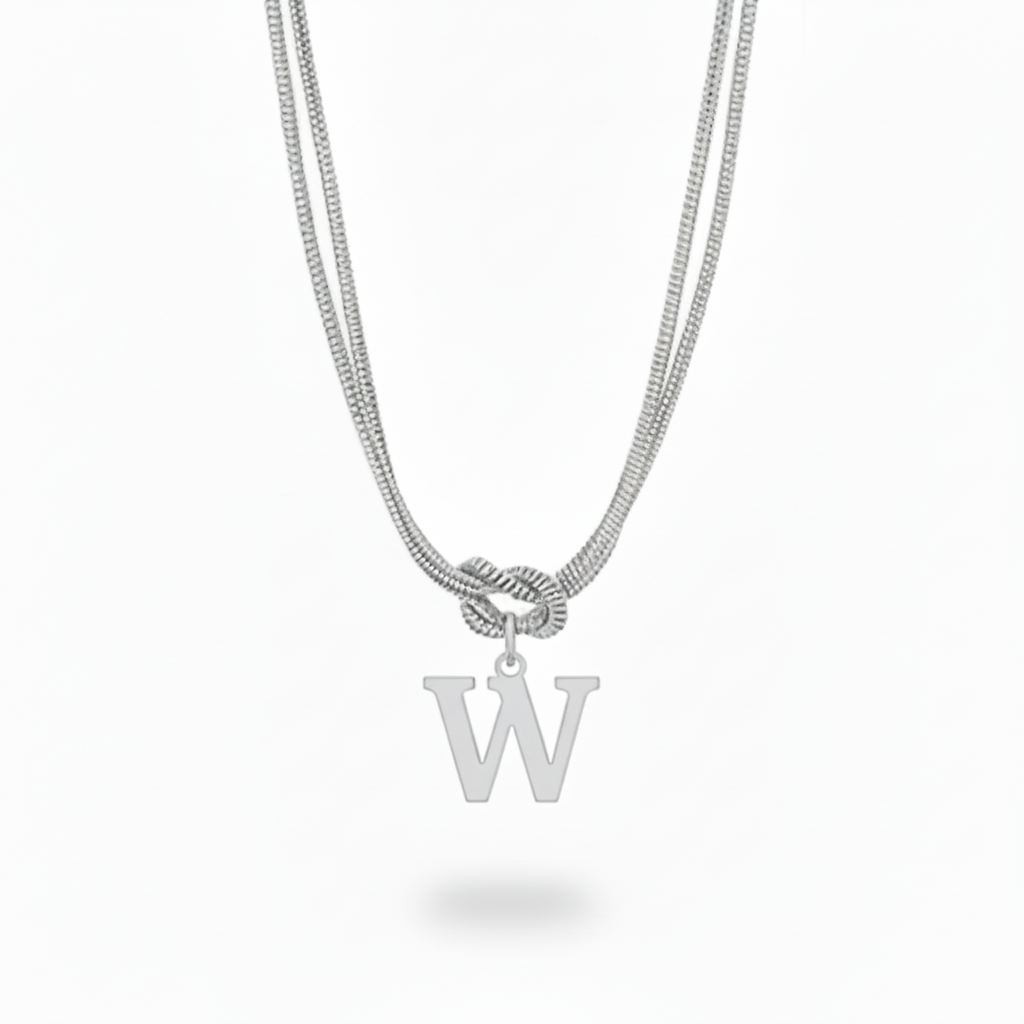 Initialen Ketting "Alfabet Knoop"