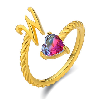 Verstelbare Naam Ring "Zeemeerminstaart"