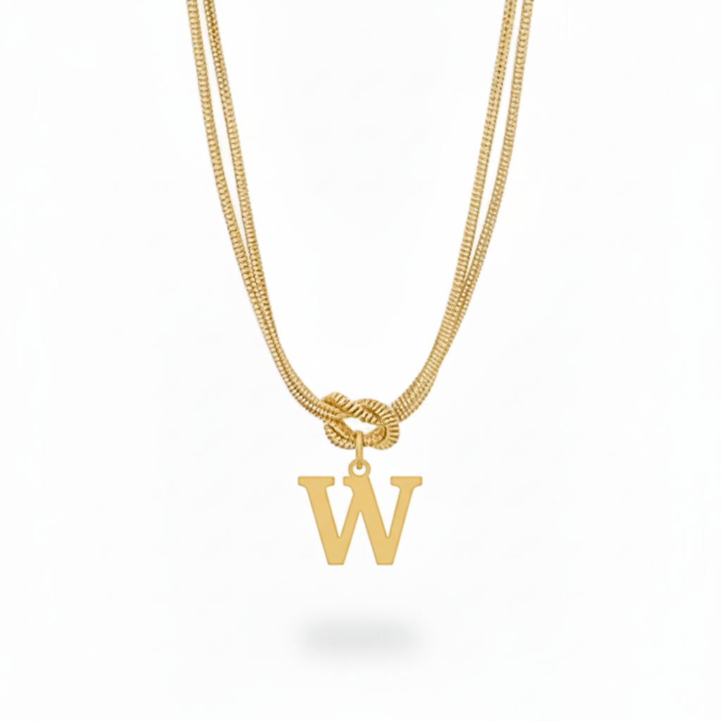 Initialen Ketting "Alfabet Knoop"