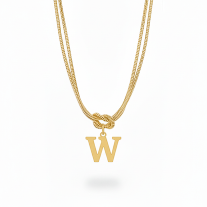 Initialen Ketting "Alfabet Knoop"