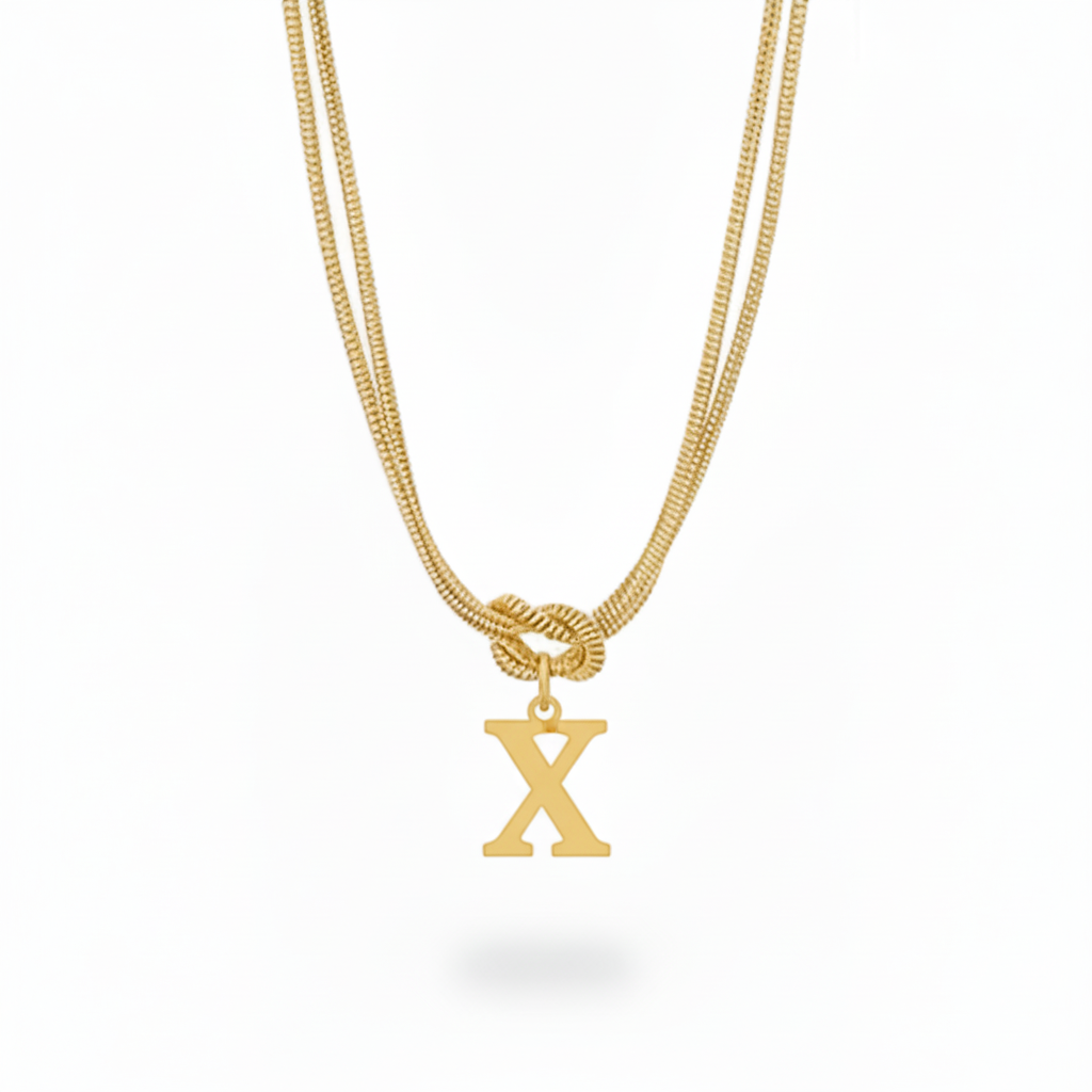 Initialen Ketting "Alfabet Knoop"