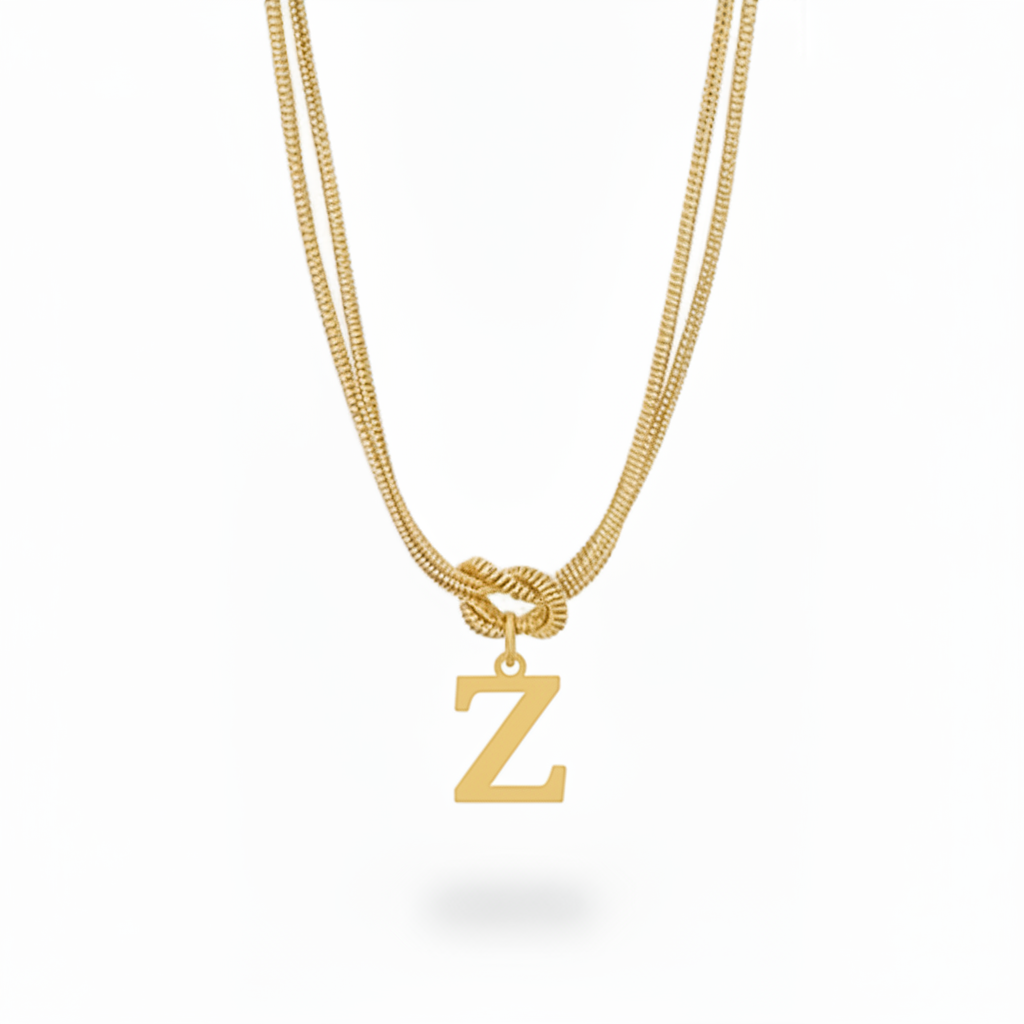 Initialen Ketting "Alfabet Knoop"