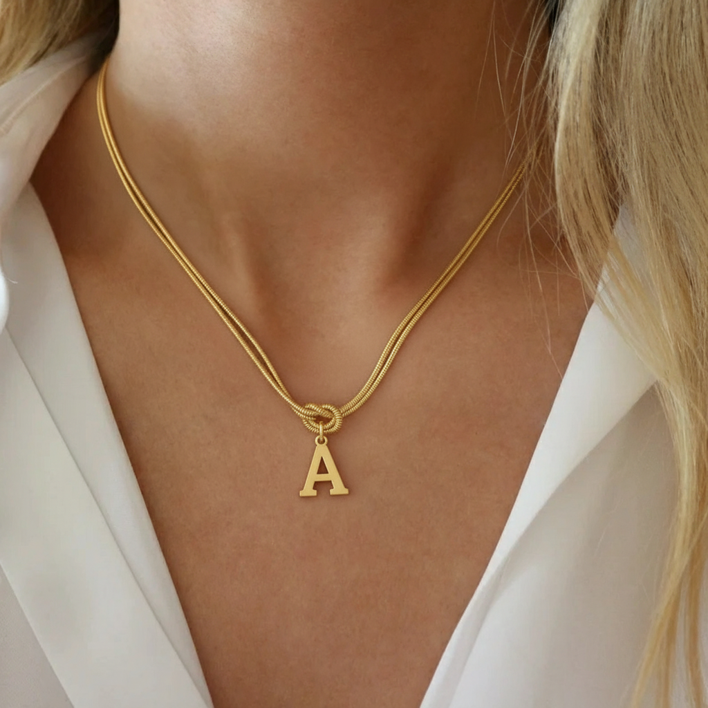 Initialen Ketting "Alfabet Knoop"