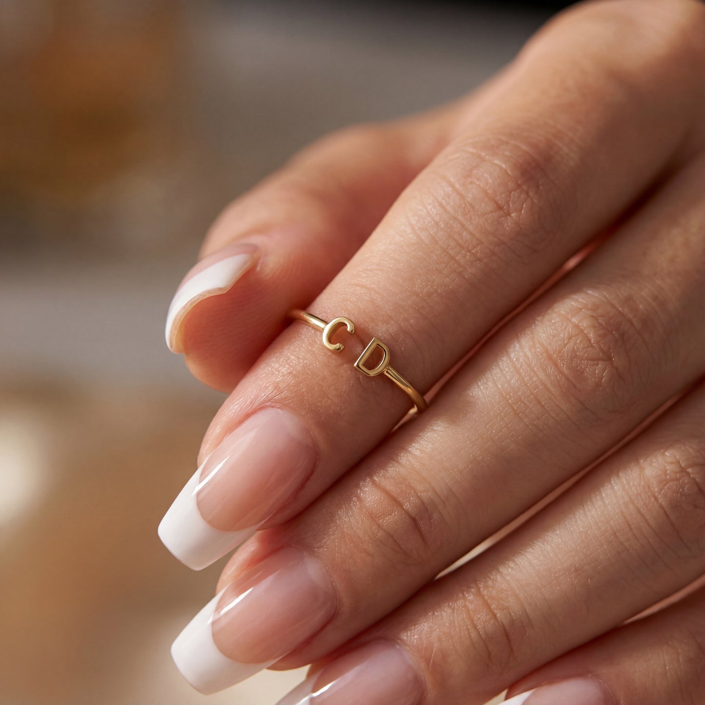 Verstelbare Initialen Ring "Double Monogram"