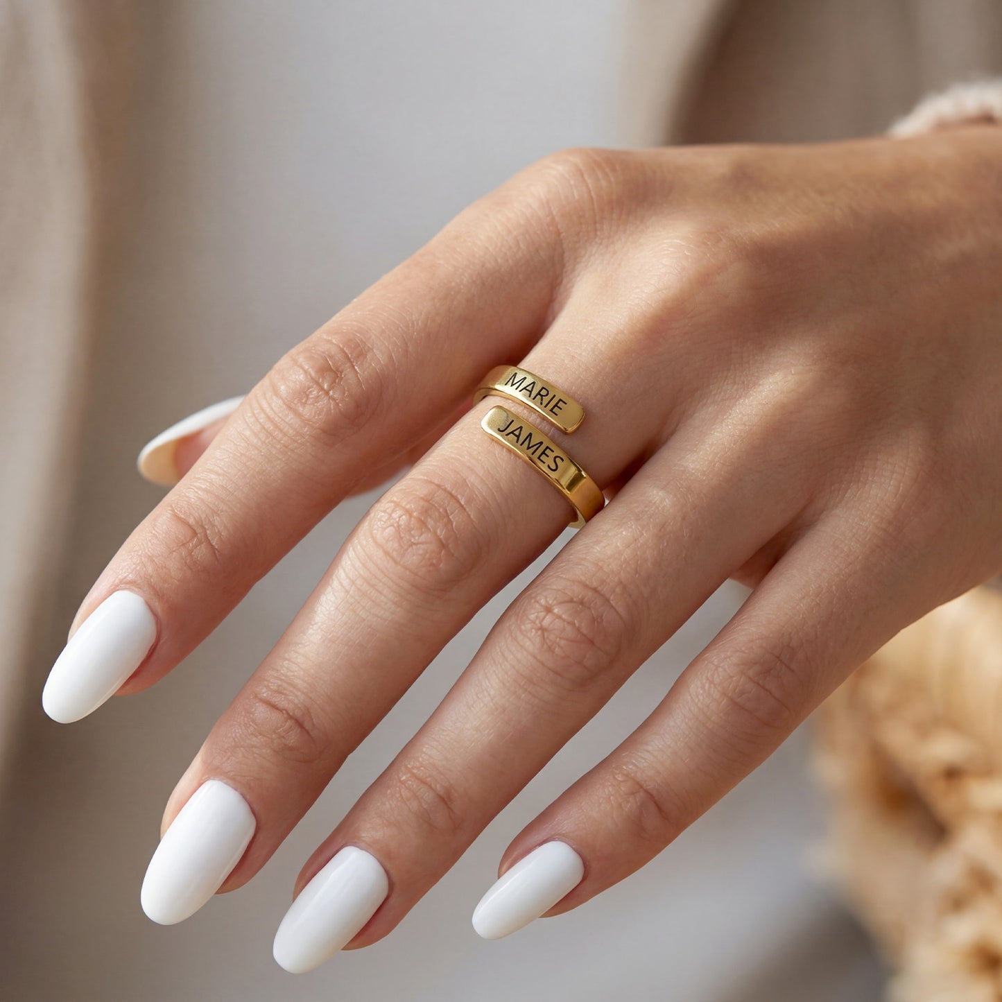 Verstelbare Initialenring "Dual Soul"