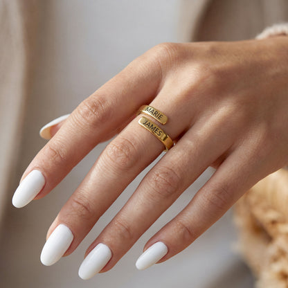 Verstelbare Initialenring "Dual Soul"