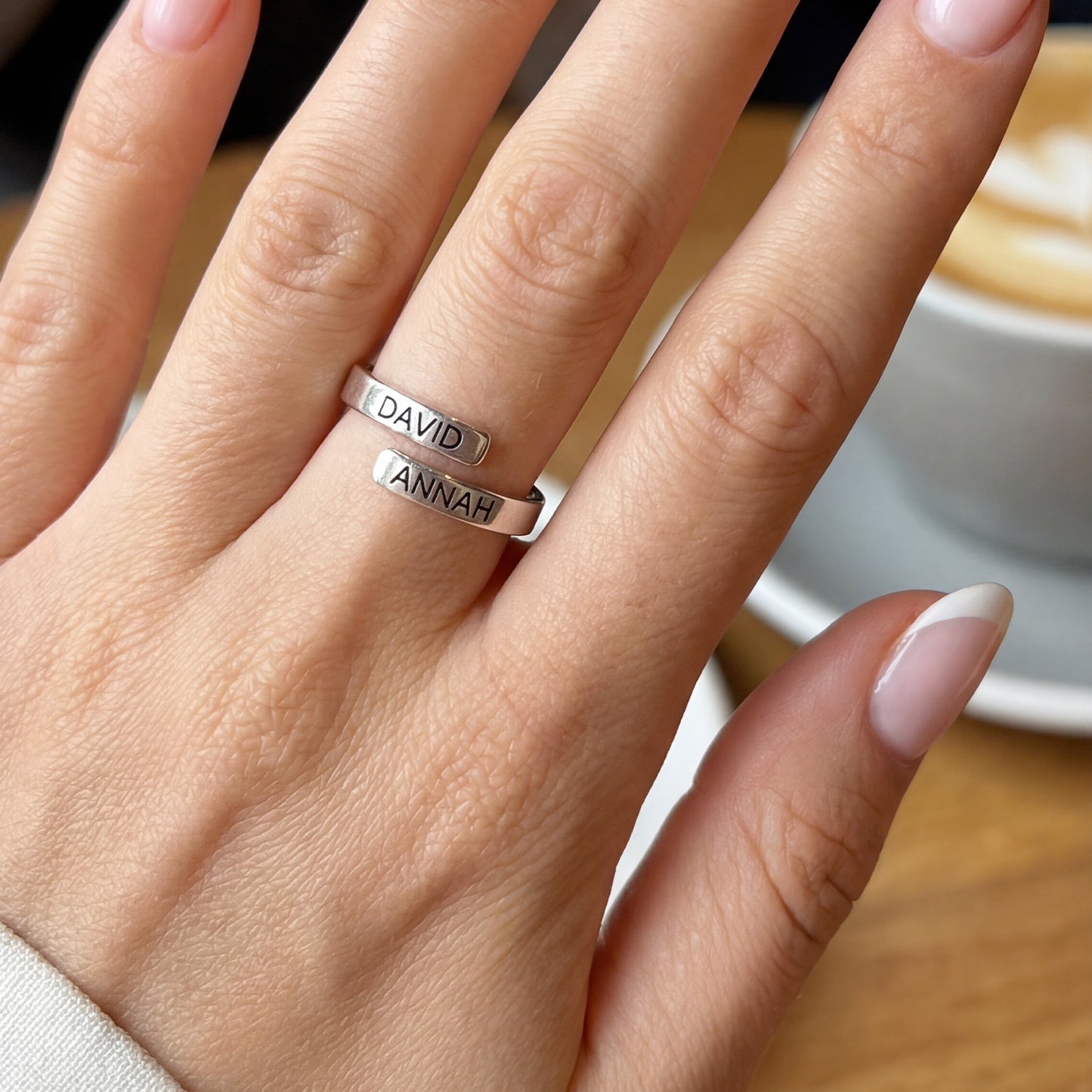 Verstelbare Initialenring "Dual Soul"