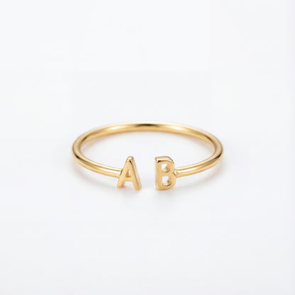 Verstelbare Initialen Ring "Double Monogram"