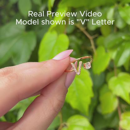 Verstelbare Initialen Ring "Klassiek"