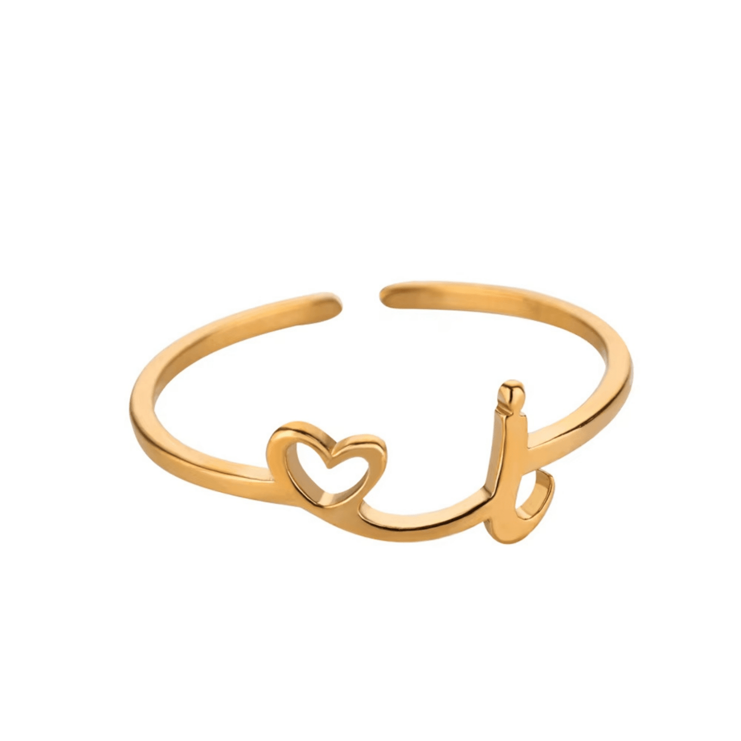 RICCARDI - BAGUE AJUSTABLE "Initial Heart Ring" - Riccardi