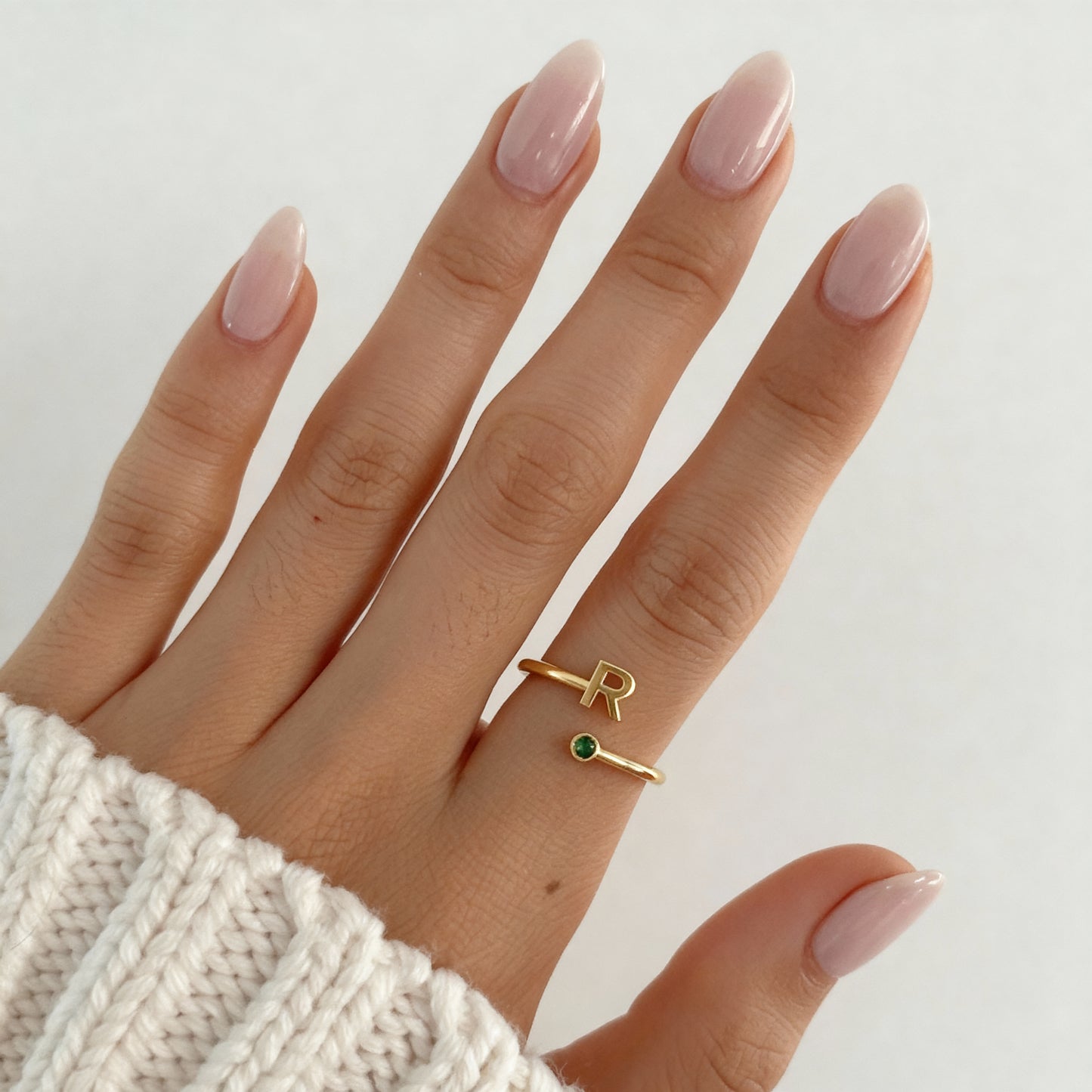 Verstelbare Initialen Ring "Essence"